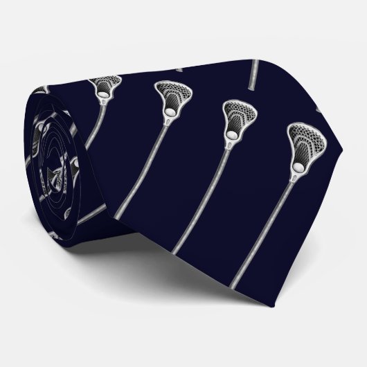 Lacrosse Navy Blue Stropdas (Opgerold)