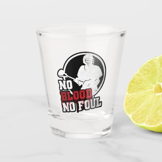 Lacrosse No Blood No Foul Shot Glas (Voorkant)