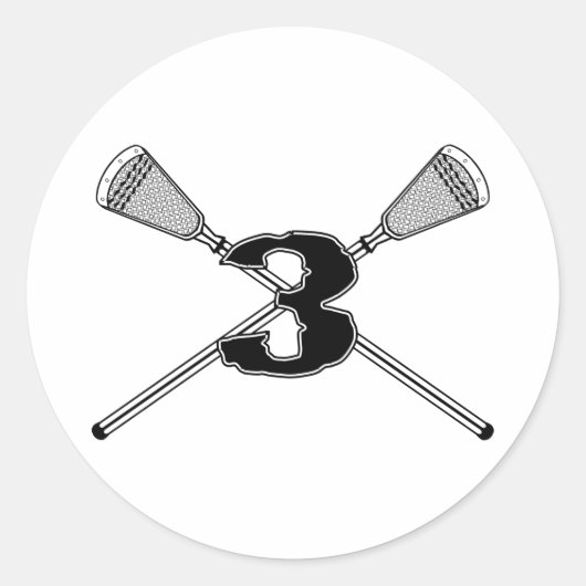 Lacrosse nummer 03 Sticker (Voorkant)