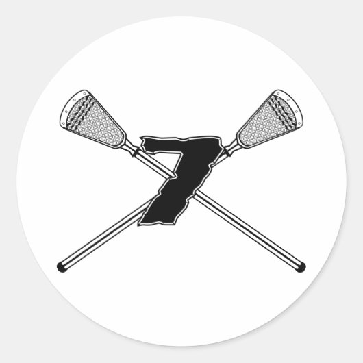 Lacrosse nummer 07 Sticker (Voorkant)