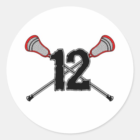 Lacrosse nummer 12 2 Sticker (Voorkant)