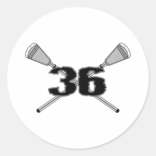 Lacrosse nummer 36 Sticker (Voorkant)