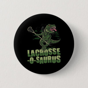 Lacrosse-o-saurus - Grappige Lacrosse Speler Lax L Ronde Button 5,7 Cm
