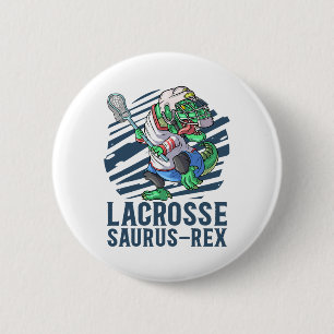Lacrosse-o-saurus T rex dinosaurus met lacrosse so Ronde Button 5,7 Cm