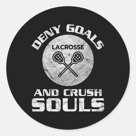 Lacrosse Ontken Doelen Ronde Sticker (Voorkant)