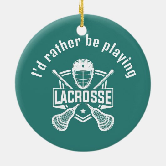 Lacrosse ontwerp keramisch ornament (Achterkant)