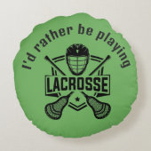 Lacrosse ontwerp  rond kussen (Achterkant)