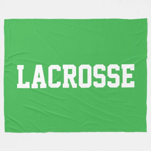 LACROSSE Opvallende witte tekst op vrolijk helderg Fleece Deken (Voorkant (Horizontaal))