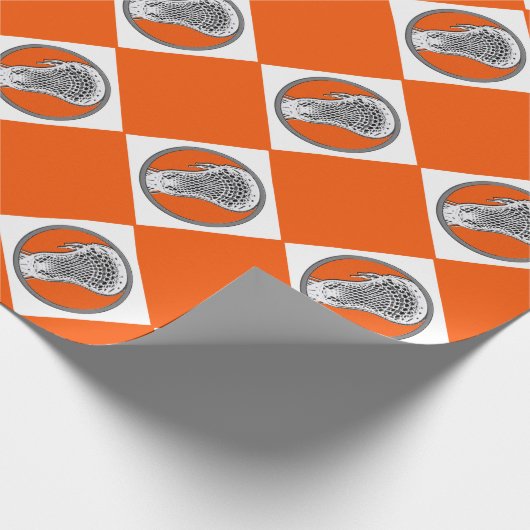 Lacrosse Oranje Gift Cadeaupapier (Hoek)