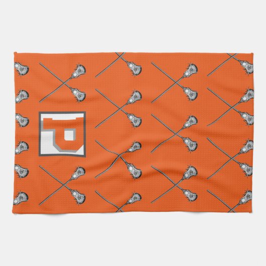 Lacrosse oranje sport handdoek (Horizontaal)