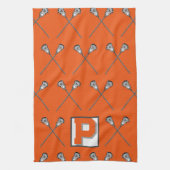 Lacrosse oranje sport handdoek (Verticaal)