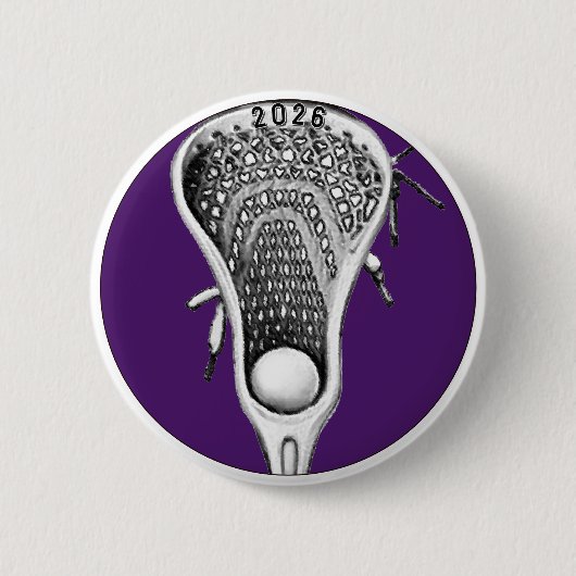 Lacrosse Paarse Team Geschenken Ronde Button 5,7 Cm (Voorkant)