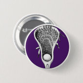 Lacrosse Paarse Team Geschenken Ronde Button 5,7 Cm (Voorkant /achterkant)