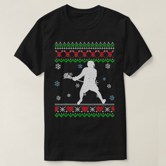 Lacrosse Pajama Ugly kerstcadeau Sport Lovers K T-shirt (Design voorkant)