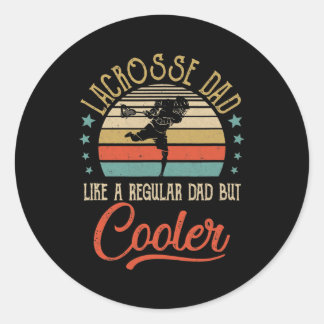 Lacrosse papa als een gewone pap koeleraar Vintage Ronde Sticker