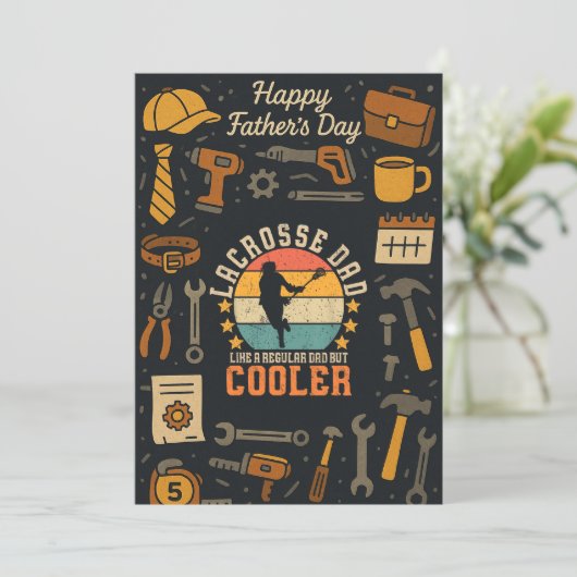  Lacrosse Papa als een gewone papa maar koeler Kaart (Staand voorkant)