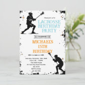 Lacrosse party invitation kaart (Staand voorkant)