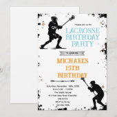 Lacrosse party invitation kaart (Voorkant / Achterkant)