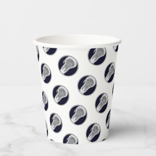 Lacrosse Party Navy Blue Papieren Bekers