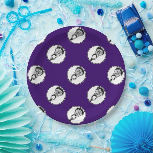 Lacrosse Party Paars Papieren Bordje (Feest)