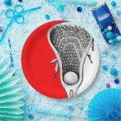 Lacrosse Party Red Papieren Bordje (Feest)