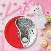 Lacrosse Party Red Papieren Bordje (Feest)