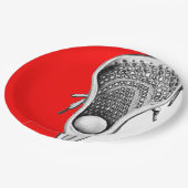 Lacrosse Party Red Papieren Bordje (Gekanteld)