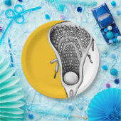 Lacrosse Party Yellow Papieren Bordje (Feest)