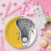 Lacrosse Party Yellow Papieren Bordje (Feest)