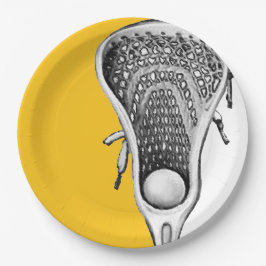 Lacrosse Party Yellow Papieren Bordje