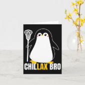 Lacrosse Penguin Funny Lax Team Lacrosse Kerst Kaart (Gele Bloem)