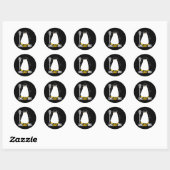 Lacrosse Penguin Funny Lax Team Lacrosse Kerst Ronde Sticker (Vel)