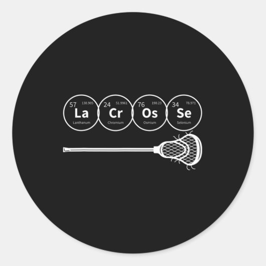 Lacrosse Periodic Table of Elements Chemistry Gift Ronde Sticker (Voorkant)