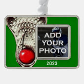 Lacrosse Photo Verzilverd Omlijst Ornament (Voorkant)