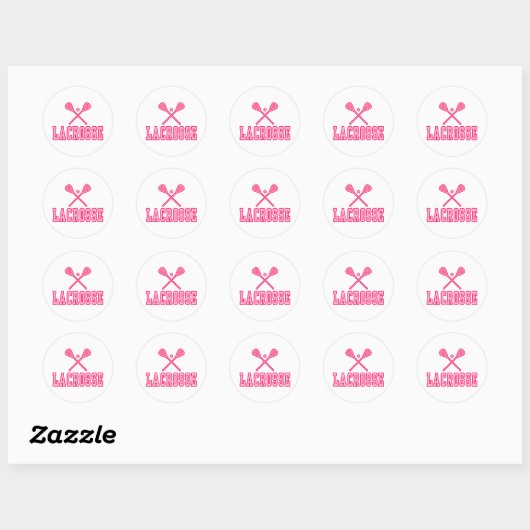 Lacrosse Pink Ronde Sticker (Vel)