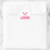 Lacrosse Pink Ronde Sticker (Tas)