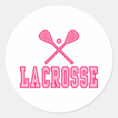 Lacrosse Pink Ronde Sticker (Voorkant)