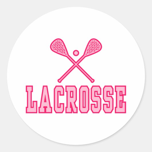 Lacrosse Pink Ronde Sticker (Voorkant)