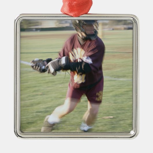 Lacrosse Player 2 Metalen Ornament (Voorkant)