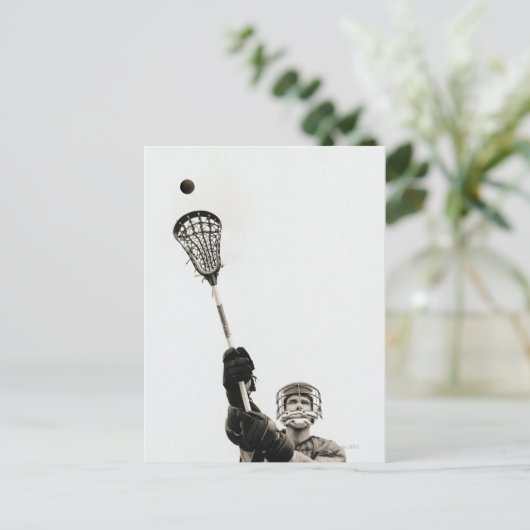 Lacrosse Player 3 Briefkaart (Staand voorkant)