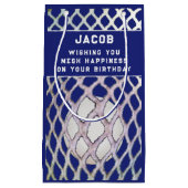 Lacrosse Player Blue Small Gift Bag Klein Cadeauzakje (Voorkant)