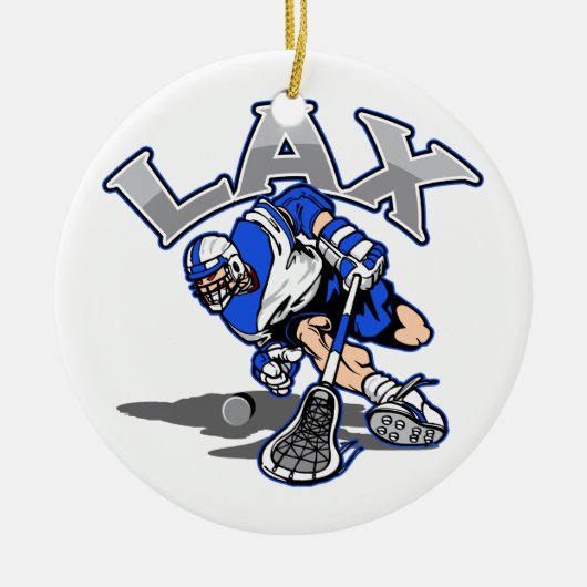 Lacrosse Player Blue Uniform Keramisch Ornament (Voorkant)