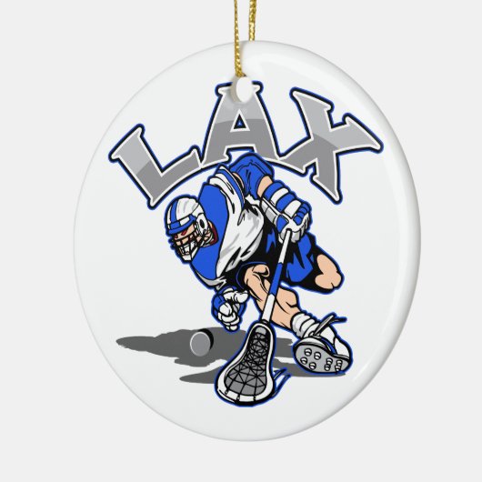 Lacrosse Player Blue Uniform Keramisch Ornament (Links)