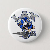 Lacrosse Player Blue Uniform Ronde Button 5,7 Cm (Voorkant)