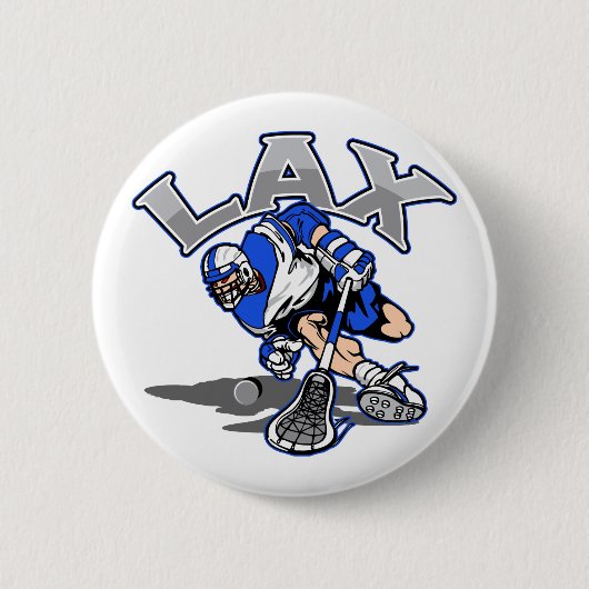 Lacrosse Player Blue Uniform Ronde Button 5,7 Cm (Voorkant)