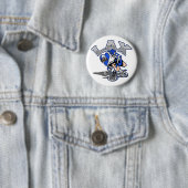Lacrosse Player Blue Uniform Ronde Button 5,7 Cm (In situ)