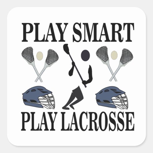 Lacrosse Player Coach Team Sport Vierkante Sticker (Voorkant)