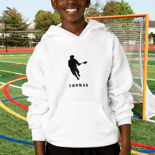 Lacrosse Player & Custom Boy's Name Sports Team