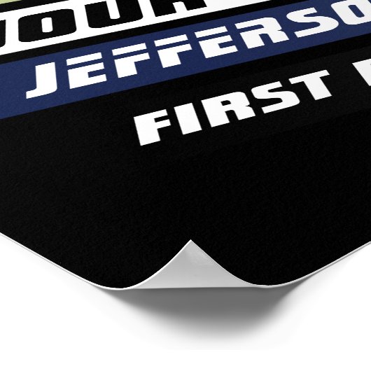 Lacrosse Player Custom Gift in Blauw Poster (Hoek)