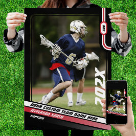 Lacrosse Player Custom Gift in Rood Poster